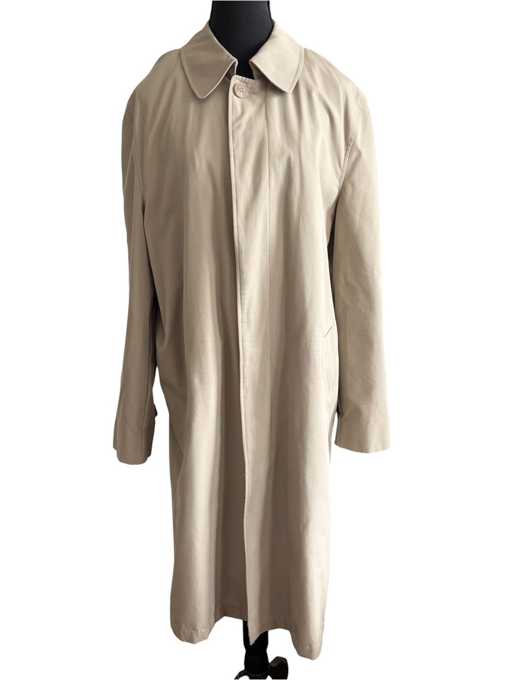 London Fog Beige Single-Breasted Trench Car Coat 38 Short